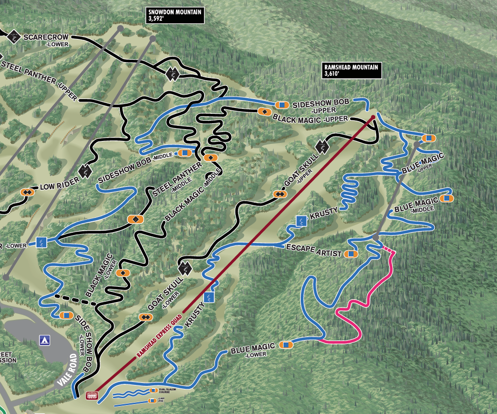 Screenshot of Killington Resort's summer Bike Park map for summer 2026