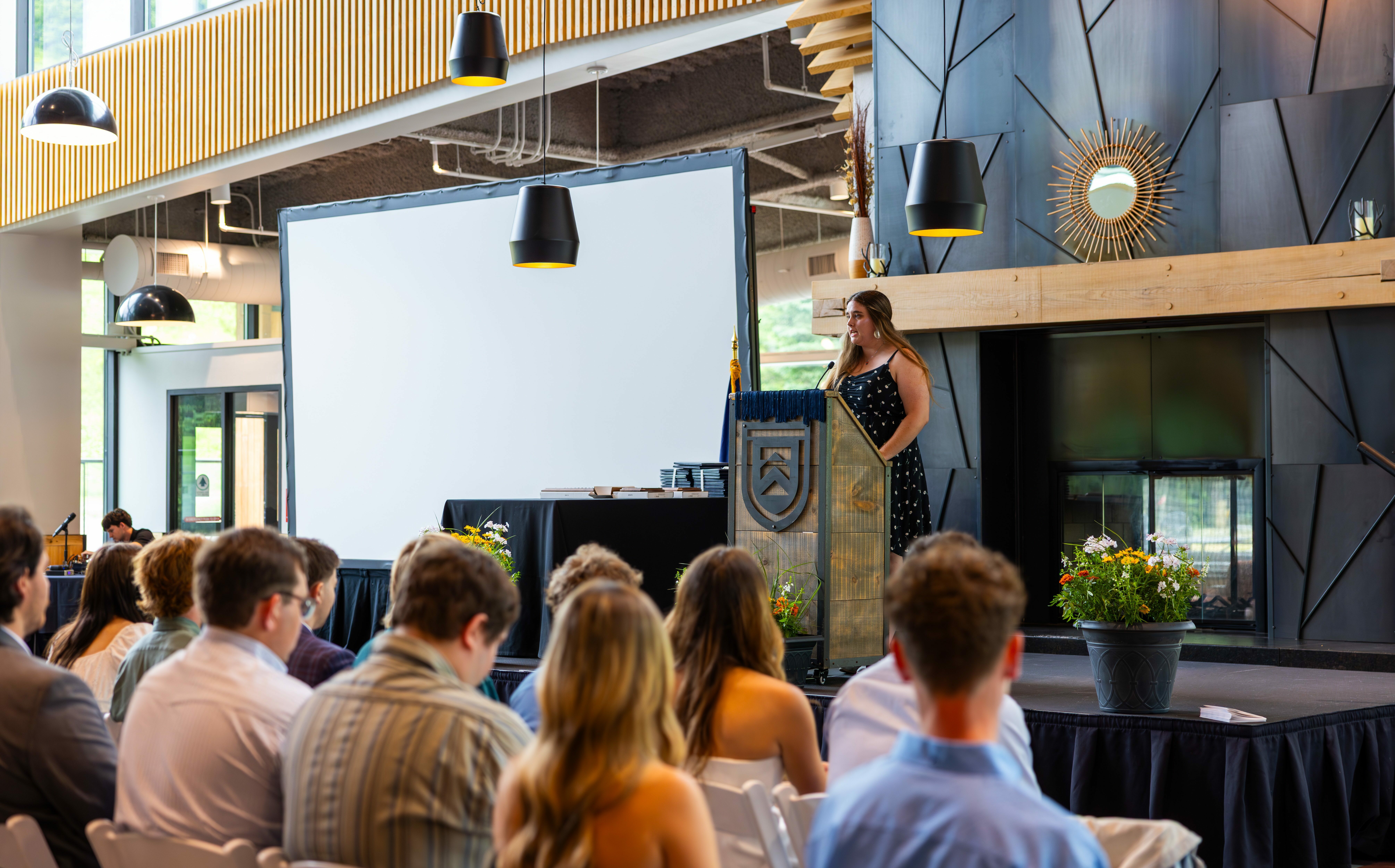 A student speaks at 2026 RHM graduation ceremony