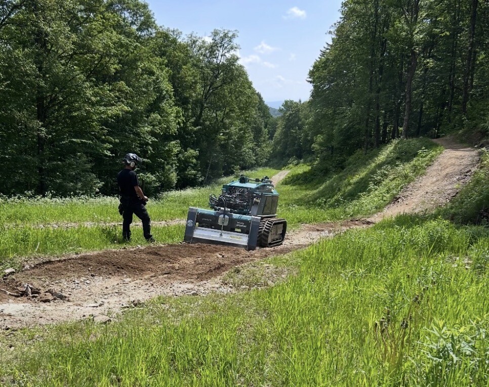 Killington Resort's new Moritz trail crusher machine at work