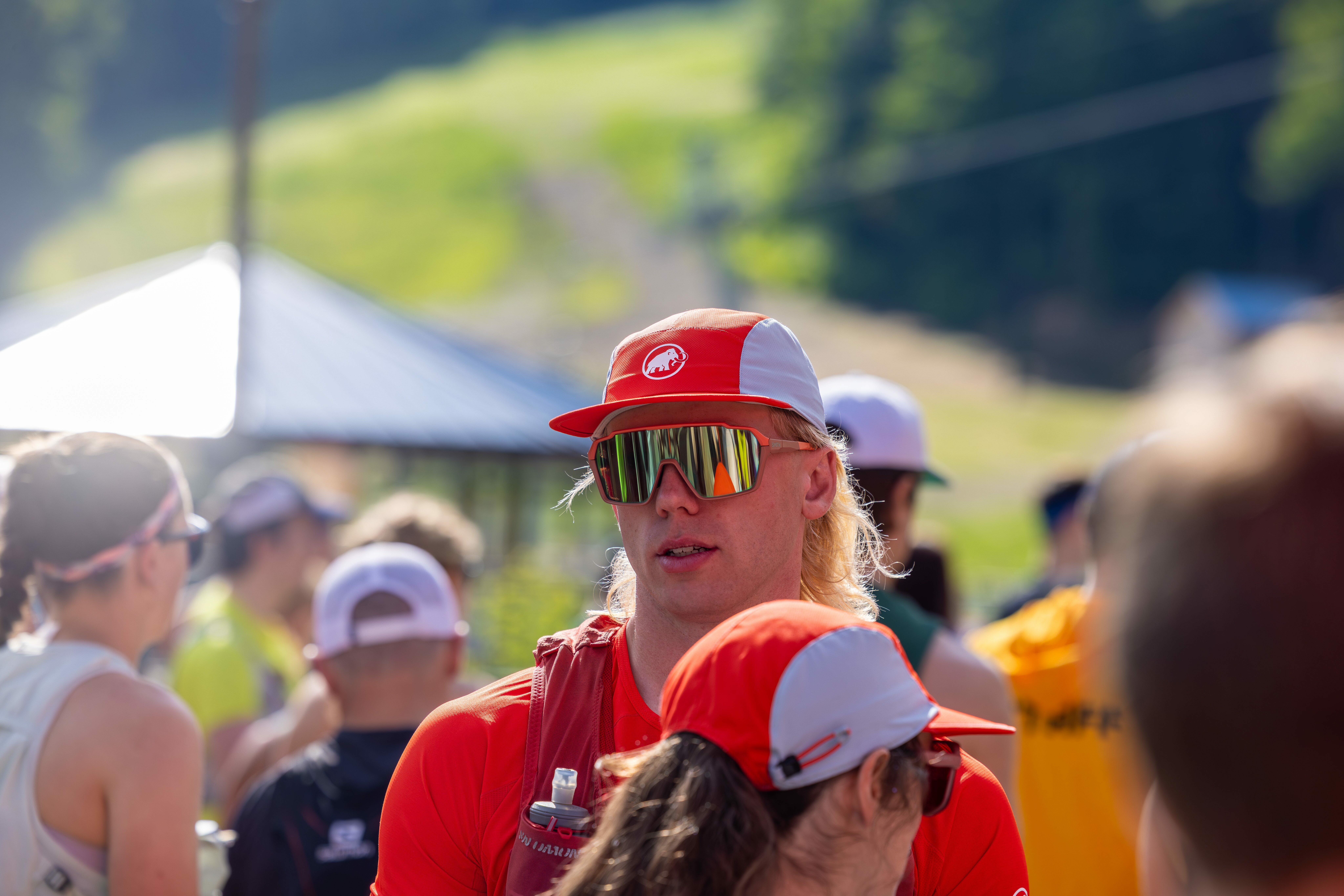 Racers gather in Mammut gear at the start of Cirque Series race