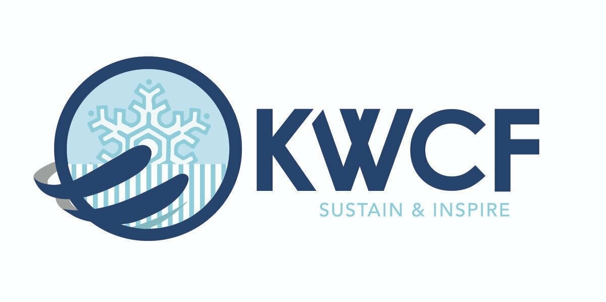 Logo for KWCF featuring a snowflake and the tagline "Sustain & Inspire."