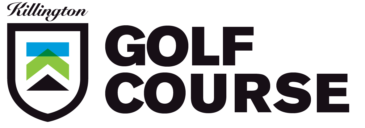 Logo of Killington Golf Course featuring geometric shapes and bold text.