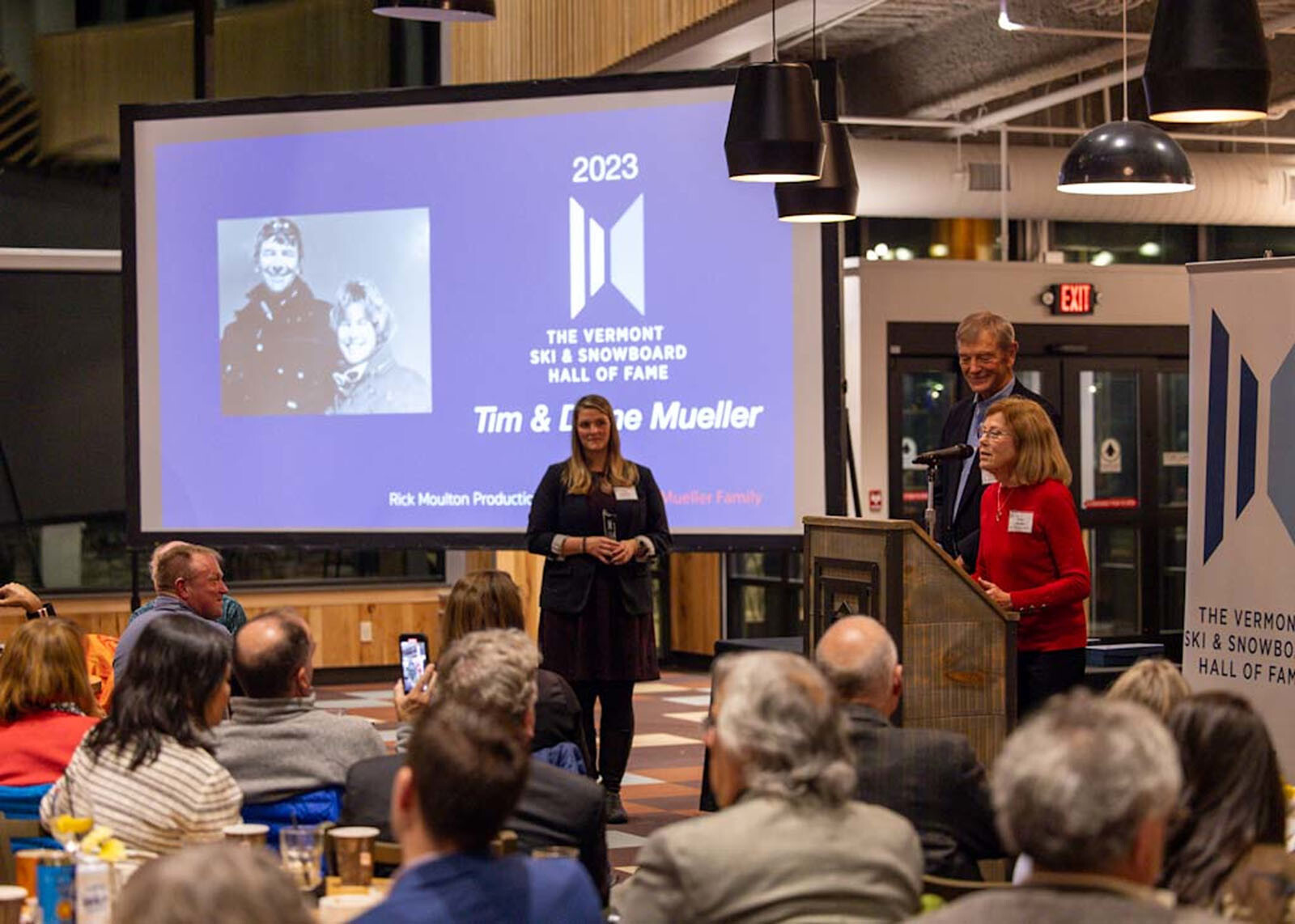 Event honoring Tim and Diane Mueller at the Vermont Ski & Snowboard Hall of Fame.