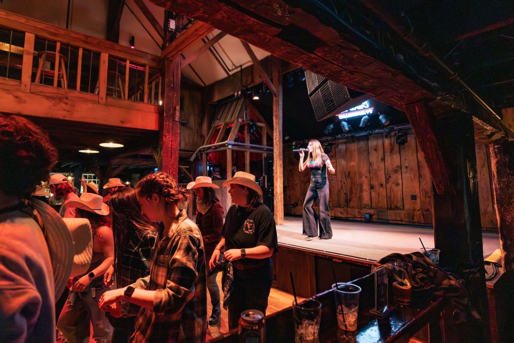 Line dancing night at the Wobbly Barn during winter 2025-26