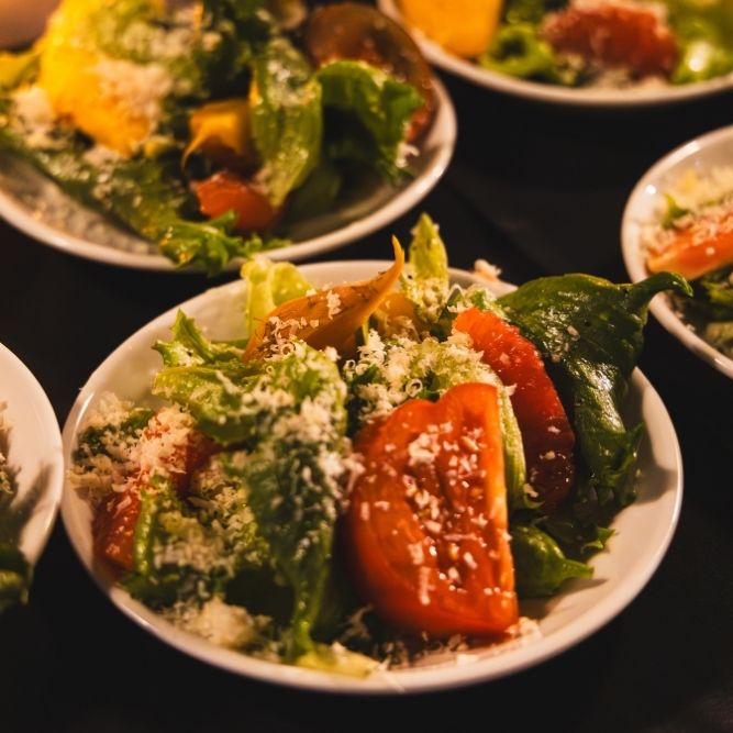 Salad options at the Ledgewood Yurt
