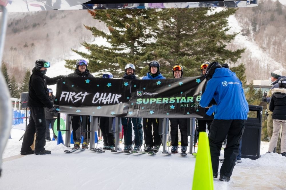 First chair banner for Superstar Six lift